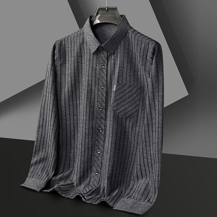 Herren stilvolles Slim-Fit Langarmhemd mit strukturiertem Design Echoarchiv