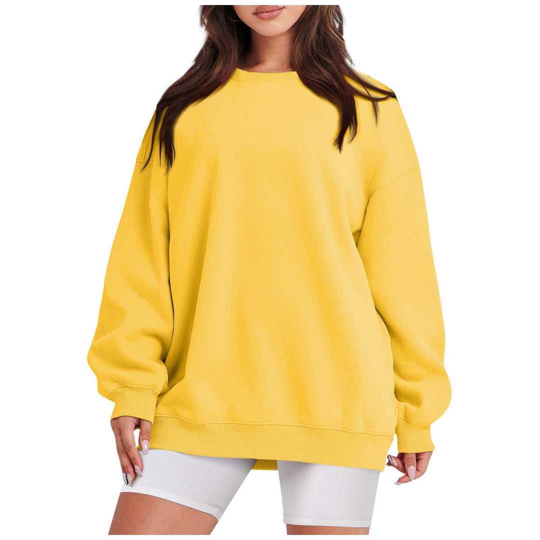 Damen nan Longline-College-Sweatshirt mit geripptem Saum, Raglanärmeln und angerauter Innenseite Echo Archiv
