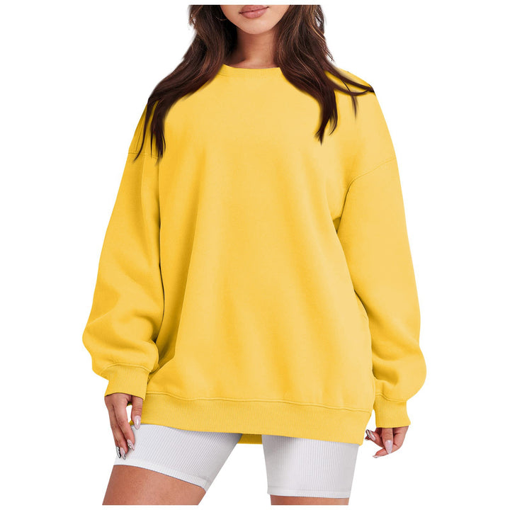 Damen nan Longline-College-Sweatshirt mit geripptem Saum, Raglanärmeln und angerauter Innenseite Echo Archiv