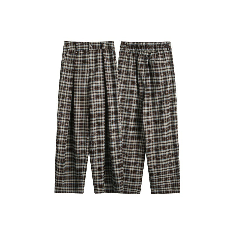 Damen Hochtaillierte Karierte Bundfalten‑Hose im weiten Culotte‑Schnitt Echoarchiv