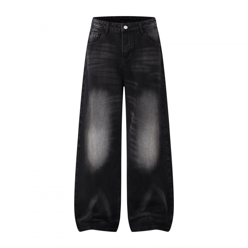 Damen Weite Highwaist-Jeanshose im Balloon-Schnitt mit Used‑Effekt und elastischem Saum Echo Archiv