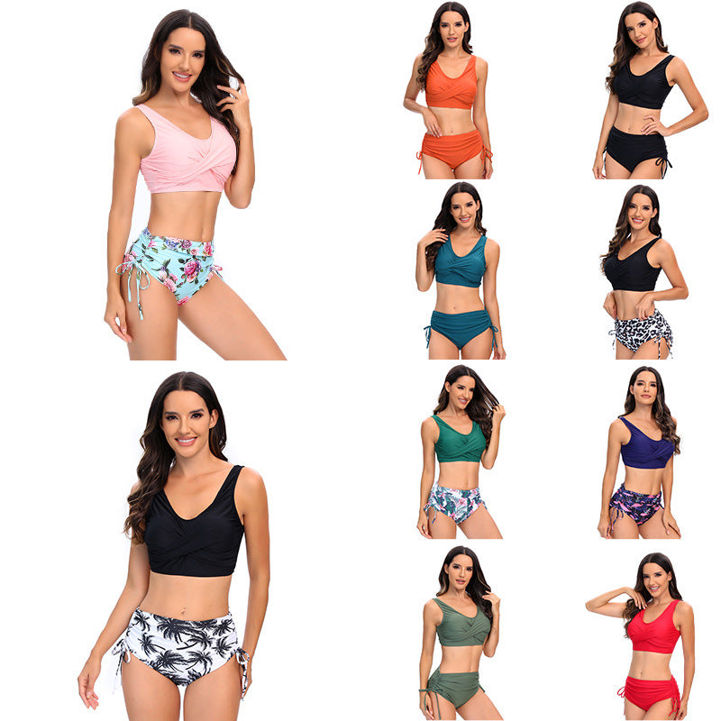 Damen Hochtailliertes Bikini-Set mit verstellbaren Trägern Echo Archiv