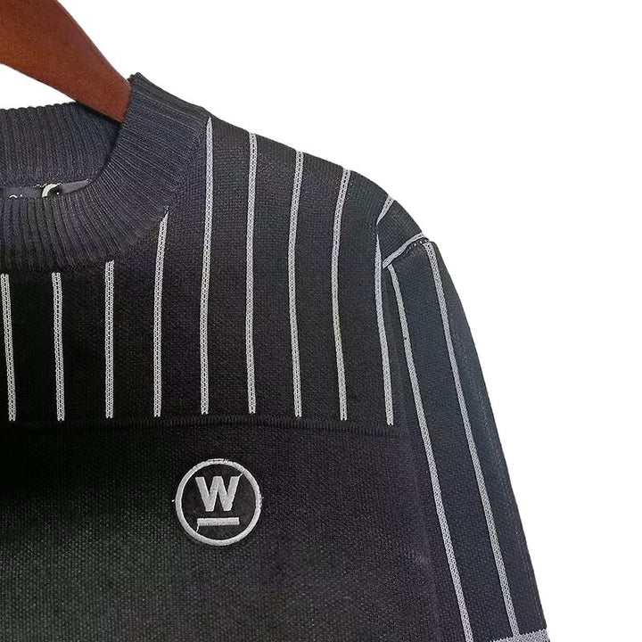 Herren gestreifter Rollkragenpullover aus kuscheligem Textil Echoarchiv