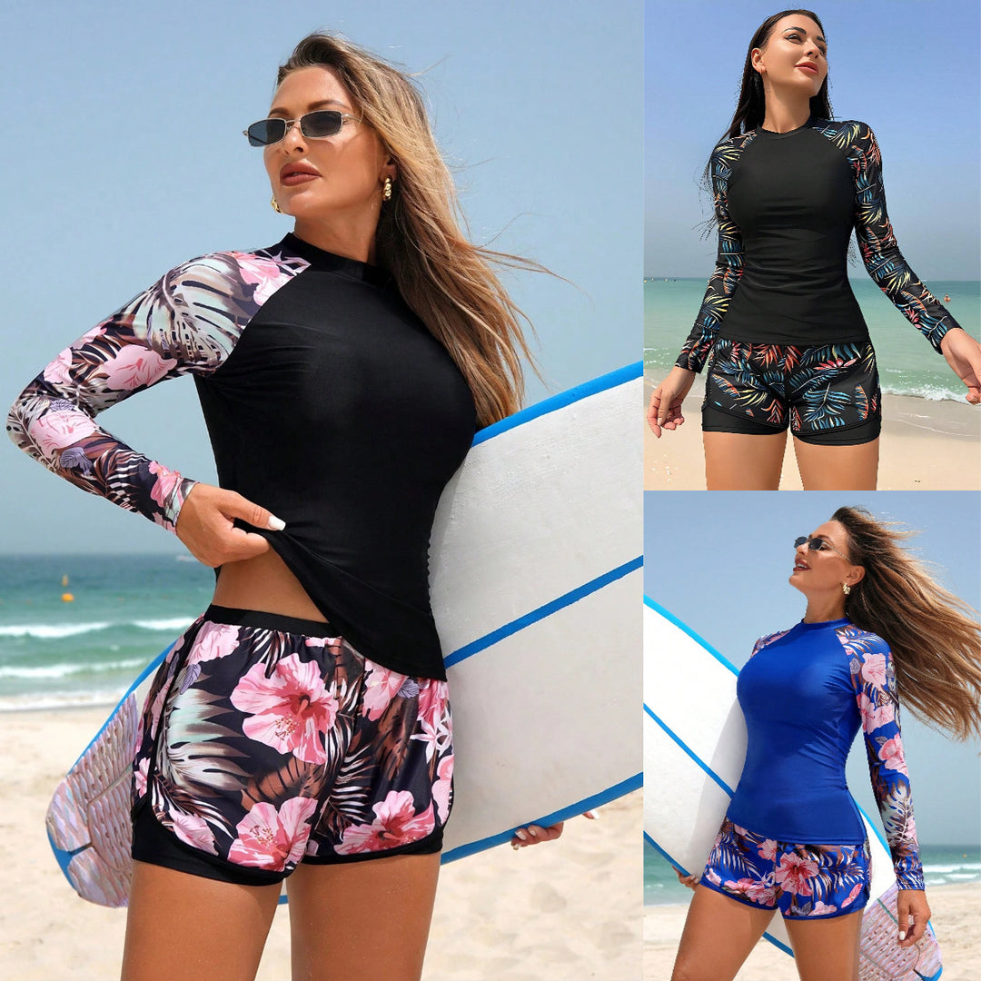 Damen Langarm Surfshirt mit komfortabelen Shorts Echo Archiv