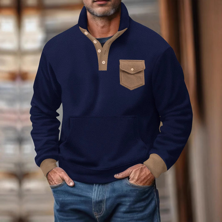 Herren lässiger Pullover mit funktionaler Brusttasche Echoarchiv