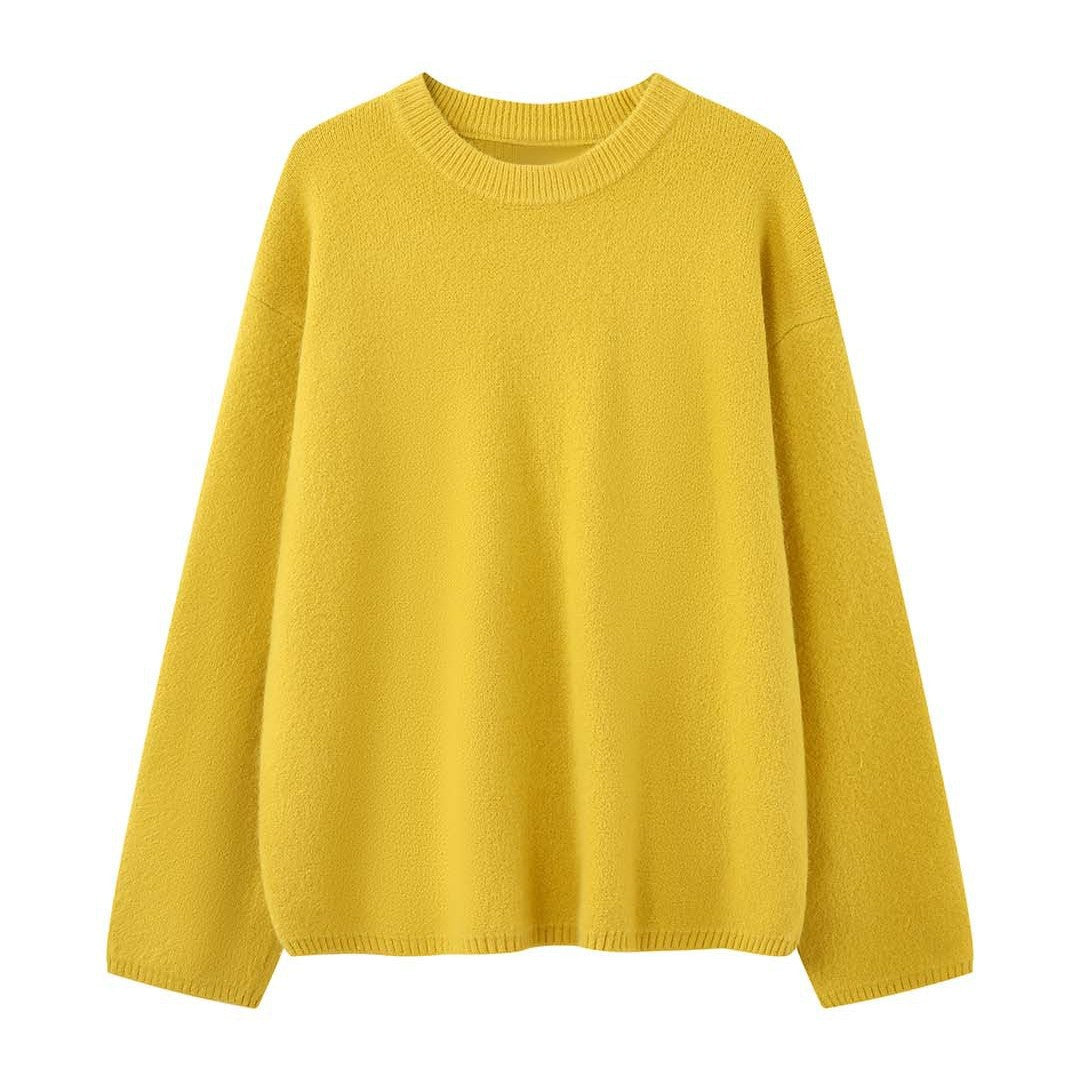 Damen Weicher Angora‑Optik Rundhalspullover mit lockerer Oversize‑Silhouette Echoarchiv