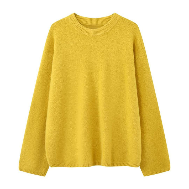 Damen Weicher Angora‑Optik Rundhalspullover mit lockerer Oversize‑Silhouette Echoarchiv