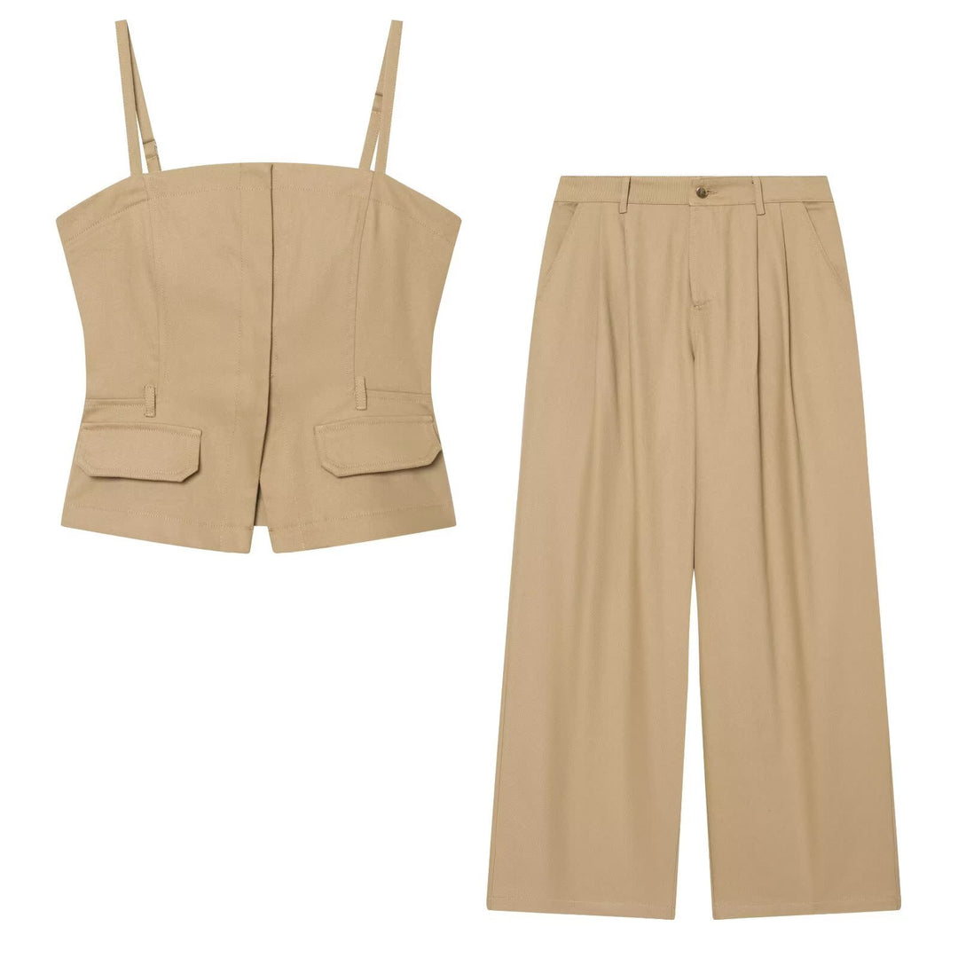 Damen Weite Culotte-Hose mit Bundfalten, Gürtelschlaufen und seitlichen Eingrifftaschen Echo Archiv