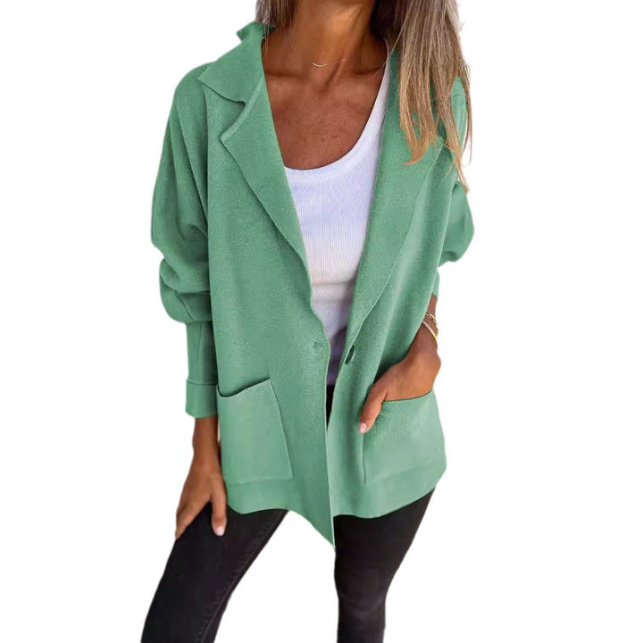 Damen Lässiger Oversize-Blazer mit praktischen Taschen und Knopfverschluss Echoarchiv