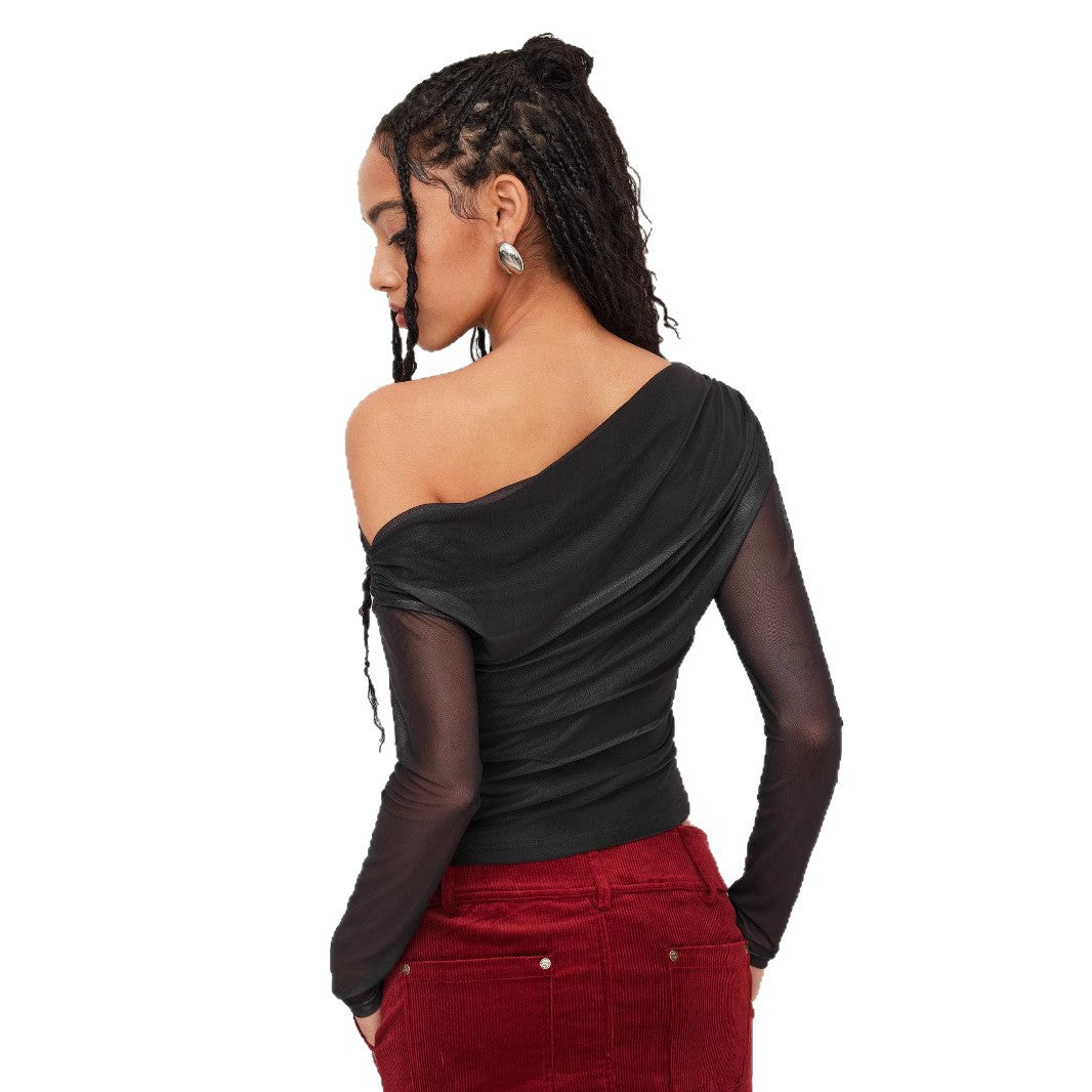 Damen Trendy Shirt mit transparenten Ärmeln Echo Archiv