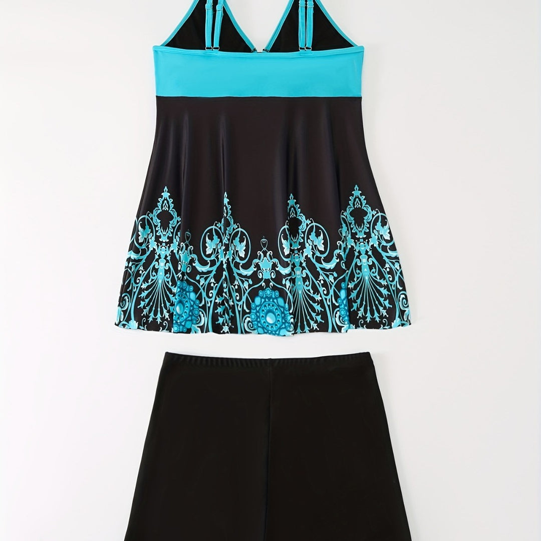 Damen Badeanzug-Set mit elegantem Muster und bequemen Shorts Echo Archiv