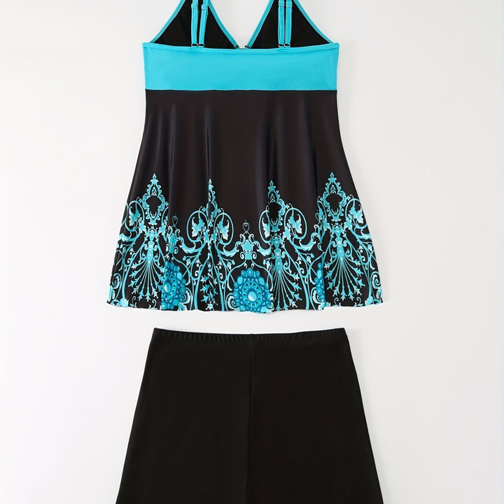 Damen Badeanzug-Set mit elegantem Muster und bequemen Shorts Echo Archiv