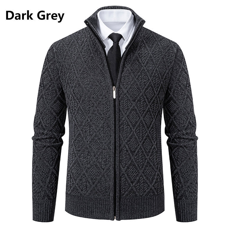 Herren modische Strickjacke mit grafischem Zipper-Design Echoarchiv