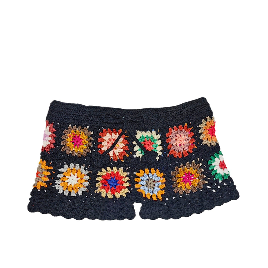 Damen Häkelshorts mit buntem Granny-Quadrat-Muster Echo Archiv