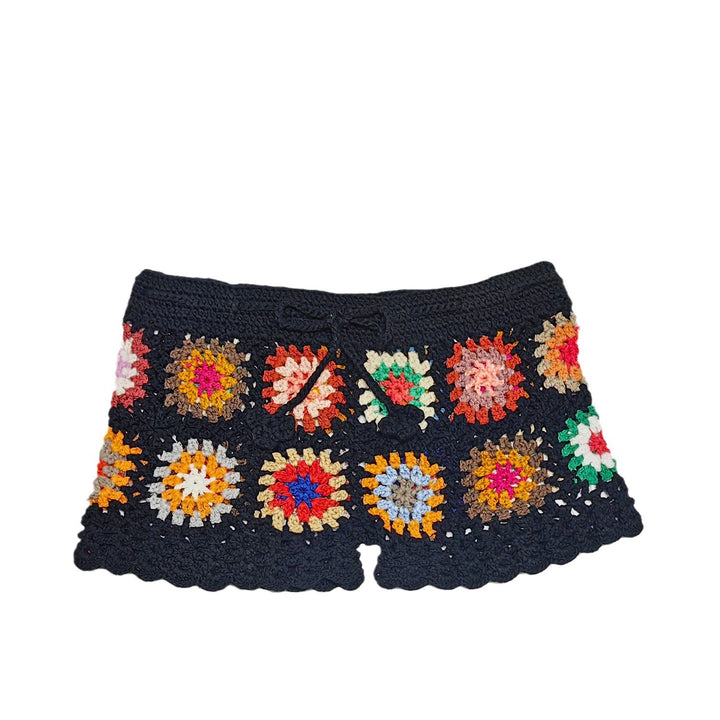 Damen Häkelshorts mit buntem Granny-Quadrat-Muster Echo Archiv