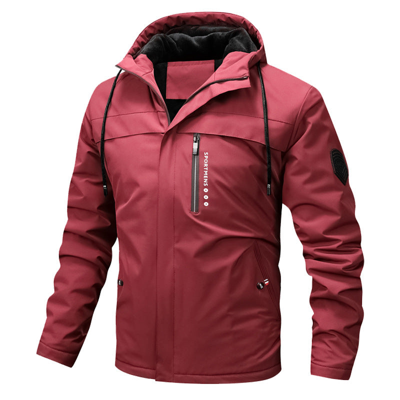 Herren nan winddichte Softshelljacke mit verstellbarer Kapuze, Fleece-Innenfutter und verdeckten Reißverschlusstaschen Echo Archiv