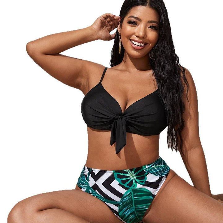 Damen Bikini-Set mit hohem Bund und geschmackvollem Knoten-Design Echo Archiv