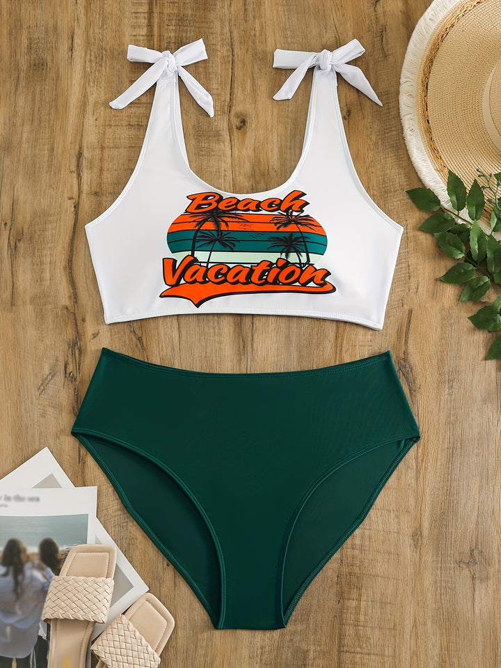 Damen Crop-Top-Bikini-Set mit verspielten Schleifen Echo Archiv