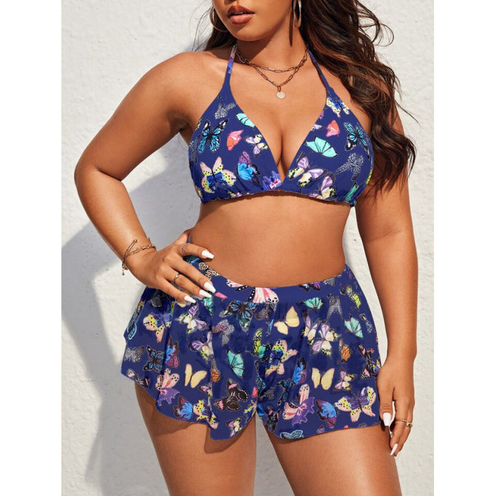 Damen Bikiniset mit modischen Shorts und buntem Schmetterlingsdesign Echo Archiv