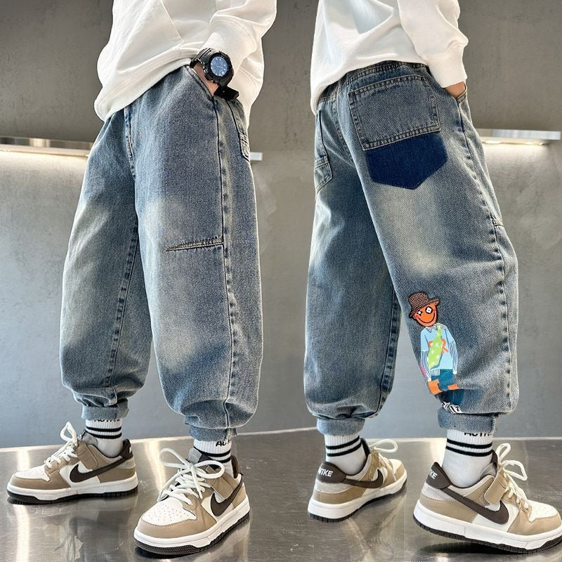 Herren lässige Baggy-Jeans mit farbigen Applikationen Echo Archiv