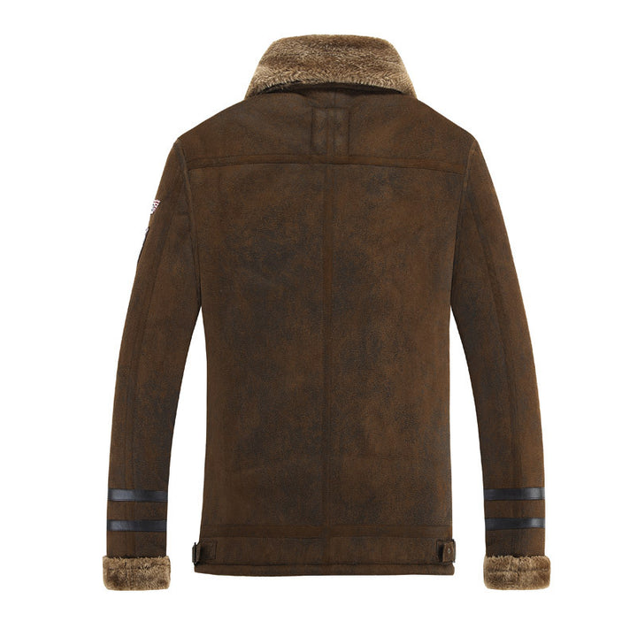 Herren Gefütterte Pilotjacke mit Kunstfellfutter und Stehkragen Echoarchiv