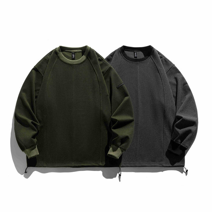 Herren Rippsweatshirt mit Tunnelzug und Raglanärmeln Echoarchiv