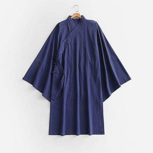 Unisex Oversize Kimono-Mantel mit weitem Ärmel und asymmetrischer Wickelvorderseite Echoarchiv