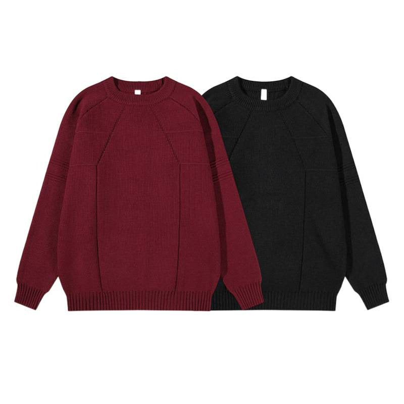 Unisex Grobgestrickter Oversize-Pullover mit Raglanärmeln und strukturierten Einsatznähten Echoarchiv