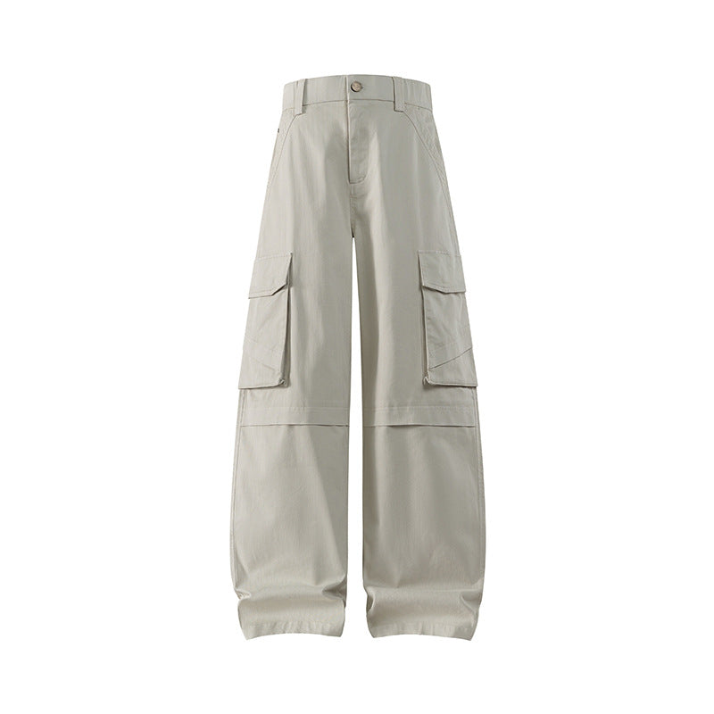 Damen weite Cargo-Hose mit hoher Taille und Multifunktions-Taschen Echo Archiv