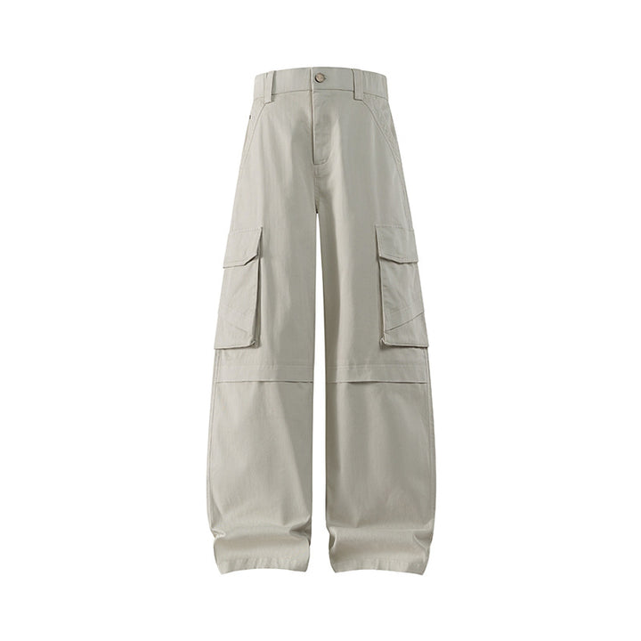 Damen weite Cargo-Hose mit hoher Taille und Multifunktions-Taschen Echo Archiv