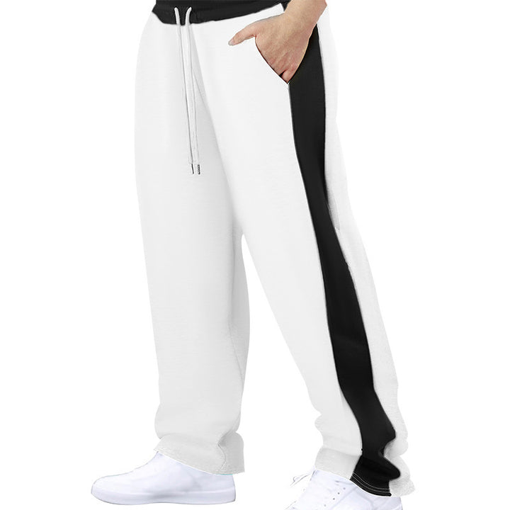 Herren nan sportive Jogginghose mit kontrastseitigem Panel geradem Bein Kordelzugbund und Eingrifftaschen Echo Archiv