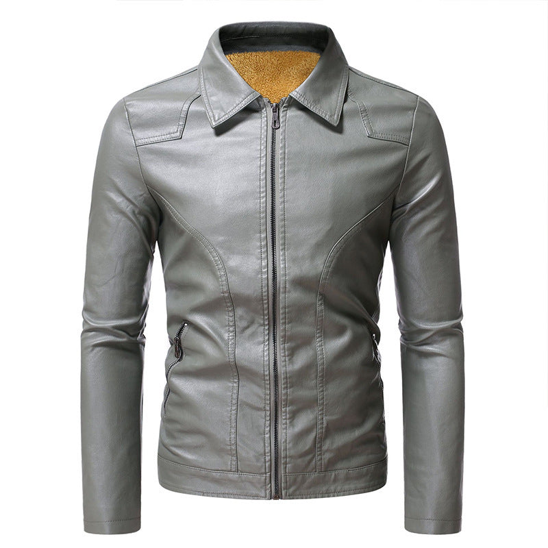 Herren Kunstlederjacke im eleganten Biker-Stil mit soften Innenfutter und praktischen Taschen Echoarchiv