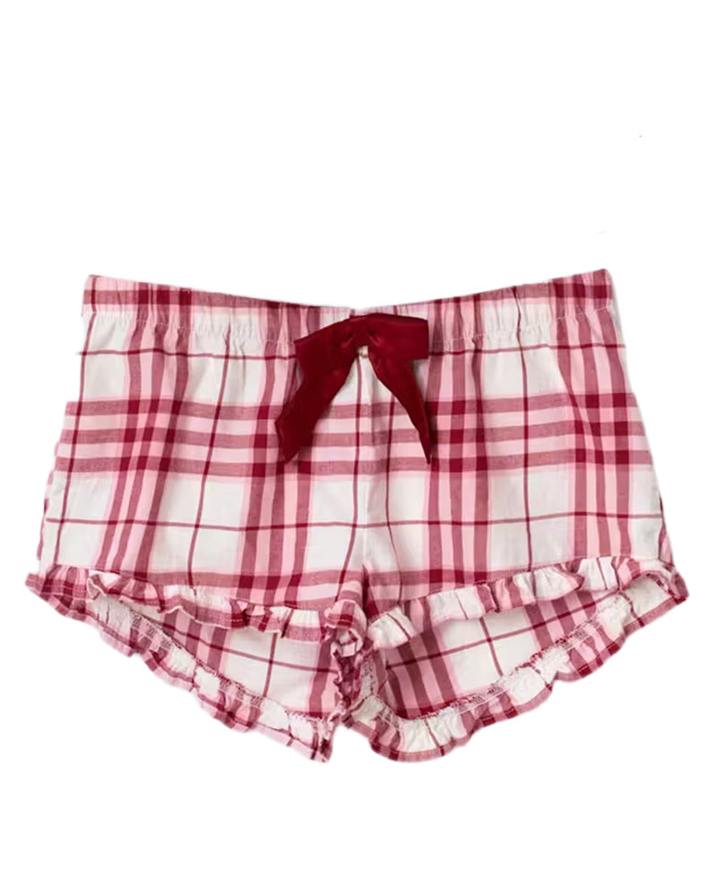 Damen nan lässiges Schlafanzug-Set mit gerafftem Camisole-Oberteil, Rüschenunterbrust und Hose mit Gummibund Echo Archiv
