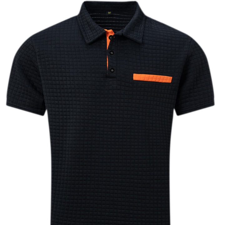 Herren modisches Kurzarm-Polohemd mit strukturiertem Design Echoarchiv
