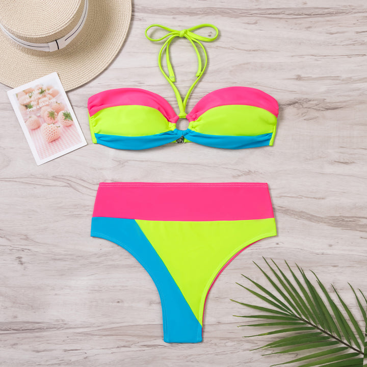 Damen Bandeau-Bikini mit kontrastierenden Farbkombinationen Echo Archiv