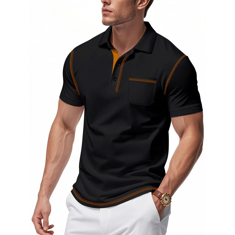 Herren Poloshirt mit modernem Kragen und kontrastierenden Akzenten Echoarchiv