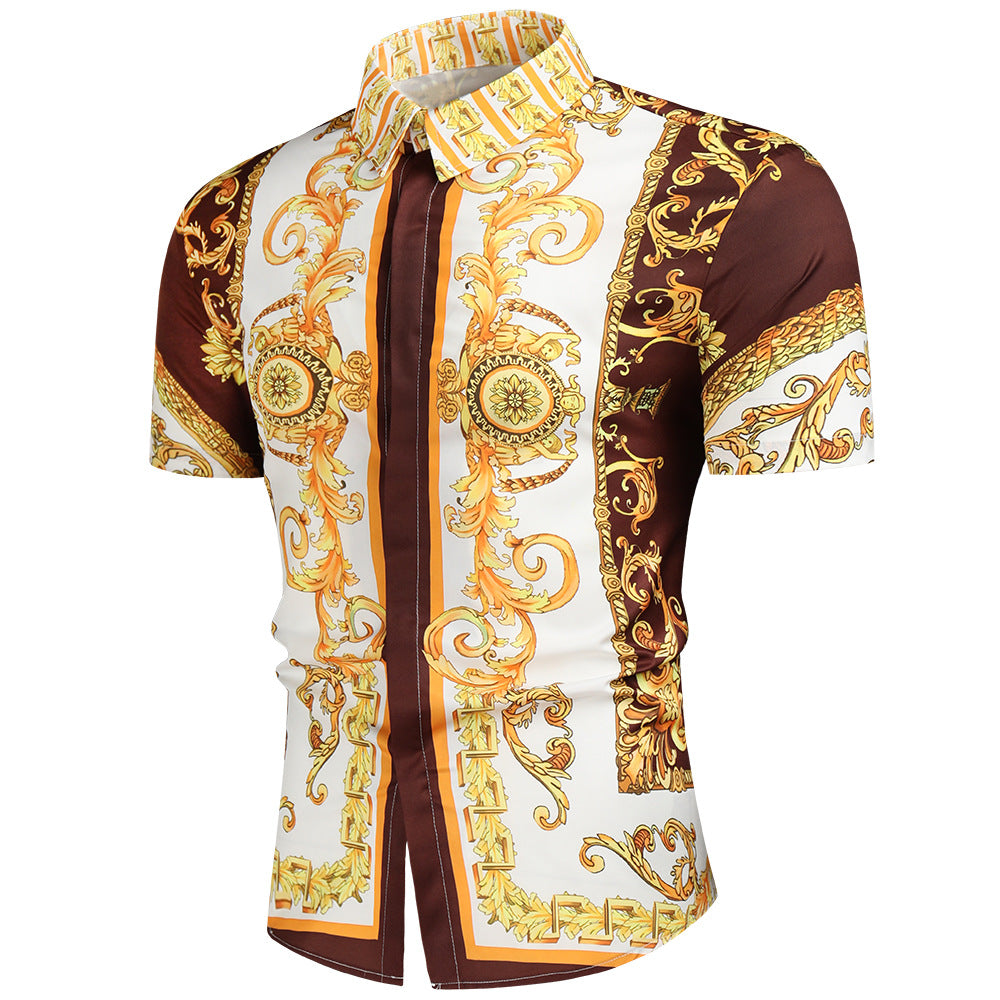 Herren Kurzarmhemd mit luxuriösem Barockdesign Echoarchiv