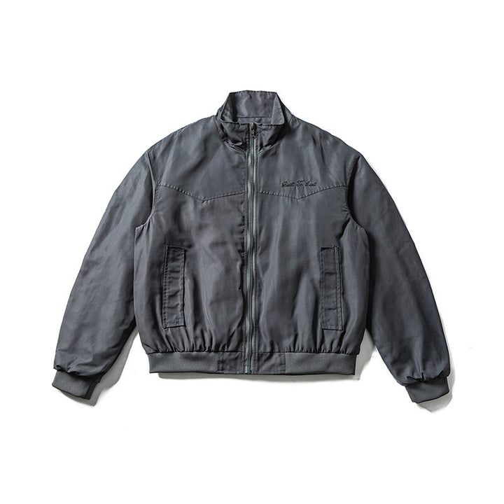 Herren Leichte Bomberjacke im minimalistischen Satin-Look mit Stehkragen und elastischem Saum Echoarchiv