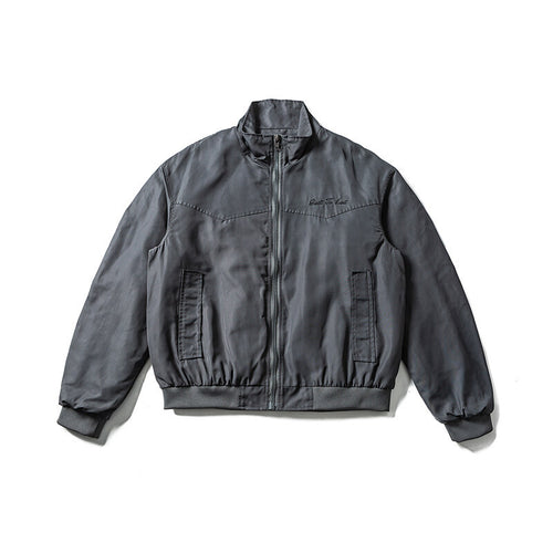 Herren Leichte Bomberjacke im minimalistischen Satin-Look mit Stehkragen und elastischem Saum Echoarchiv