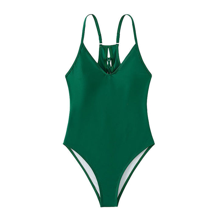 Damen Sportlicher Einteiler Badeanzug mit feinen Trägern und figurbetonendem Design Echo Archiv