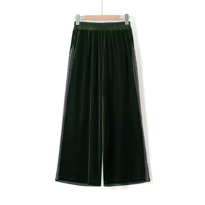 Damen Palazzo-Hose aus luxuriösem Samt mit seitlichen Glitzerelementen Echo Archiv