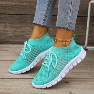 Damen  leichtes gestricktes Sneaker Slipper mit sockenähnlichem Schaft und flexibler Laufsohle Echo Archiv