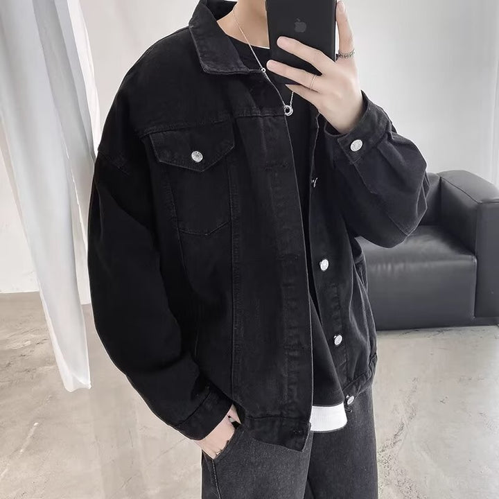 Herren lässige oversized Jeansjacke mit praktischen Taschen Echoarchiv