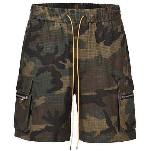 Herren nan Cargo-Shorts im Camouflage-Ripstop mit Elastikbund, Tunnelzug und Reißverschlusstaschen Echo Archiv