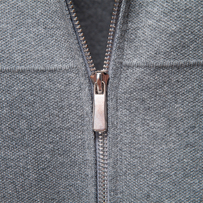 Herren nan feinstrick-Zipjacke mit Kentkragen und Rippbündchen Echo Archiv