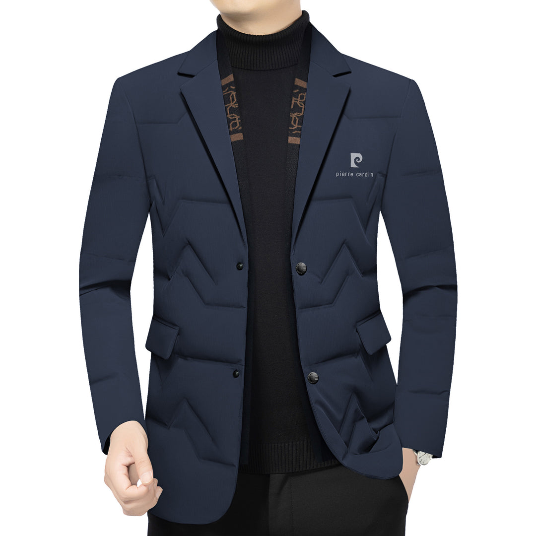 Herren Gepolstertes Business-Sakko mit gesteppter Optik und Notch-Revers – Tianoro