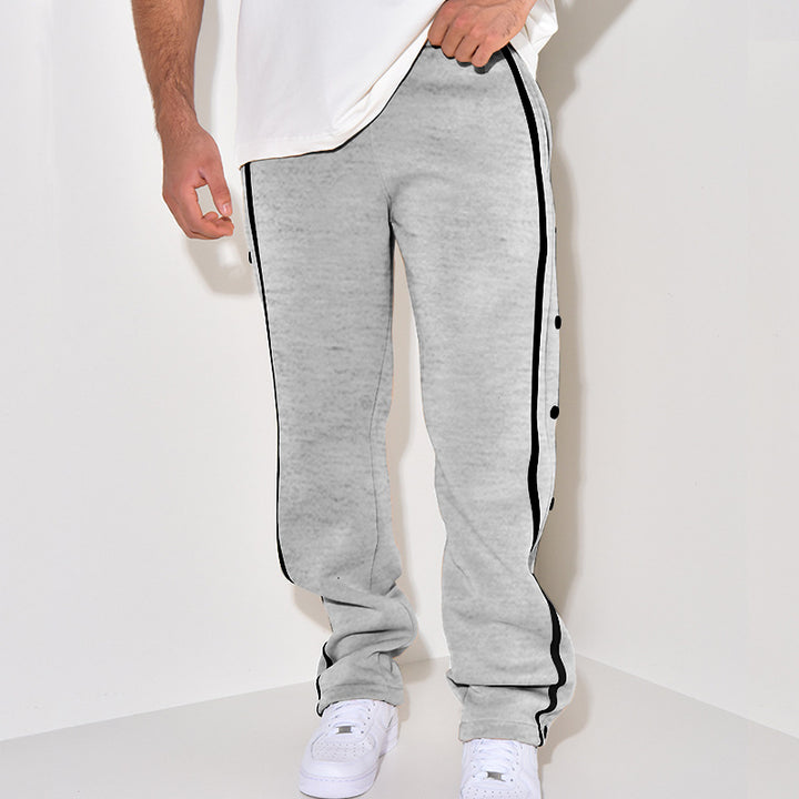Herren bequeme Sporthose mit Knopfleiste und seitlichen Kontraststreifen Echoarchiv