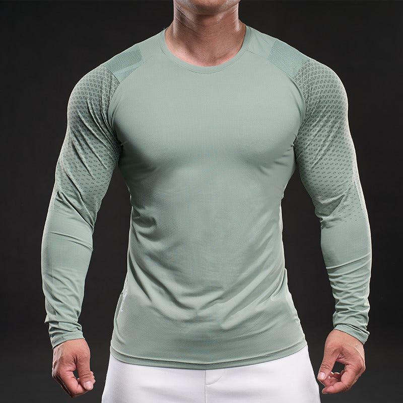 Herren sportliches Langarm-Funktionsshirt mit atmungsaktivem Mesh-Einsatz Echoarchiv