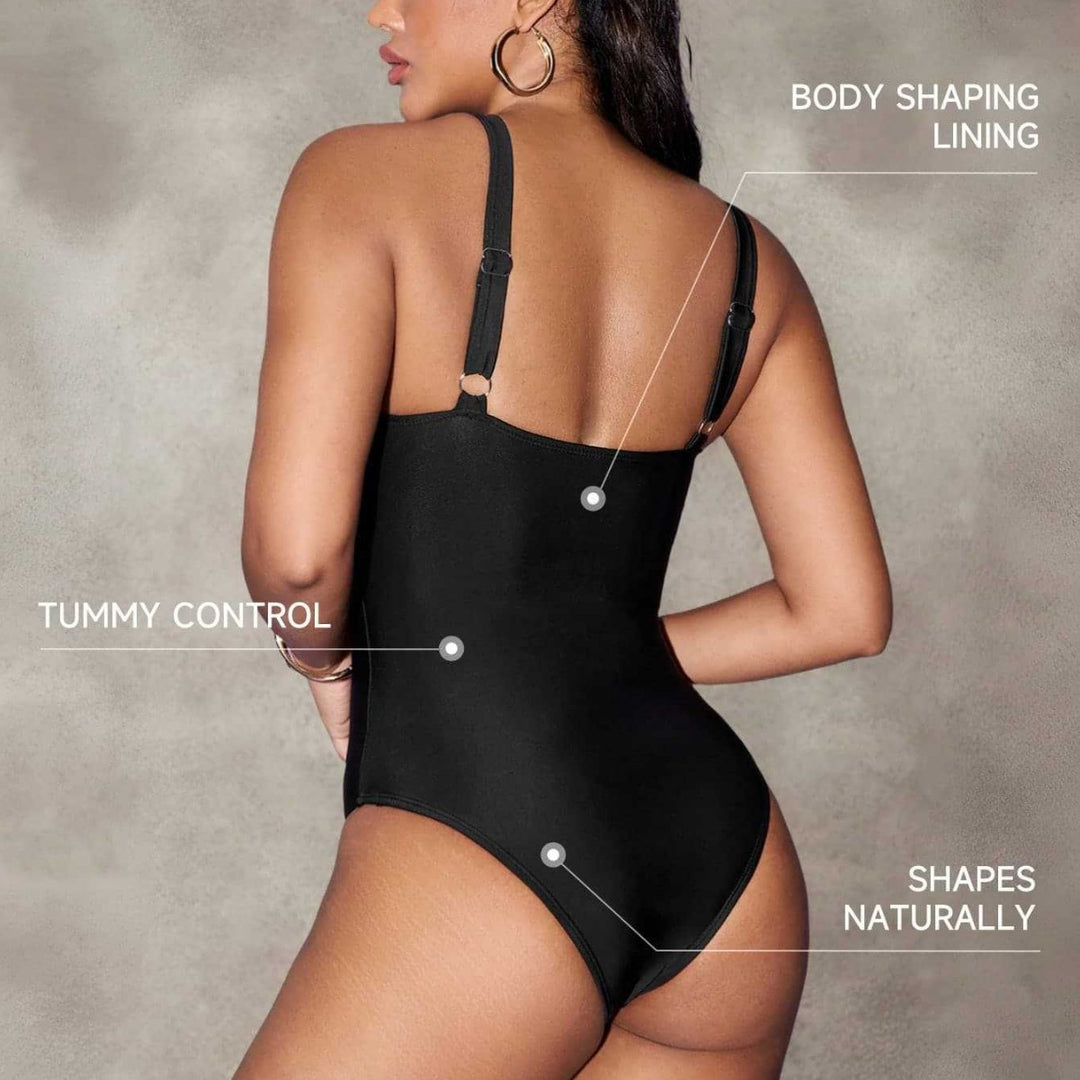 Damen Einteiliger Badeanzug mit modischem Mesh-Detail Echo Archiv