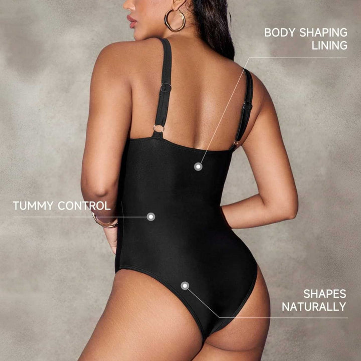 Damen Einteiliger Badeanzug mit modischem Mesh-Detail Echo Archiv